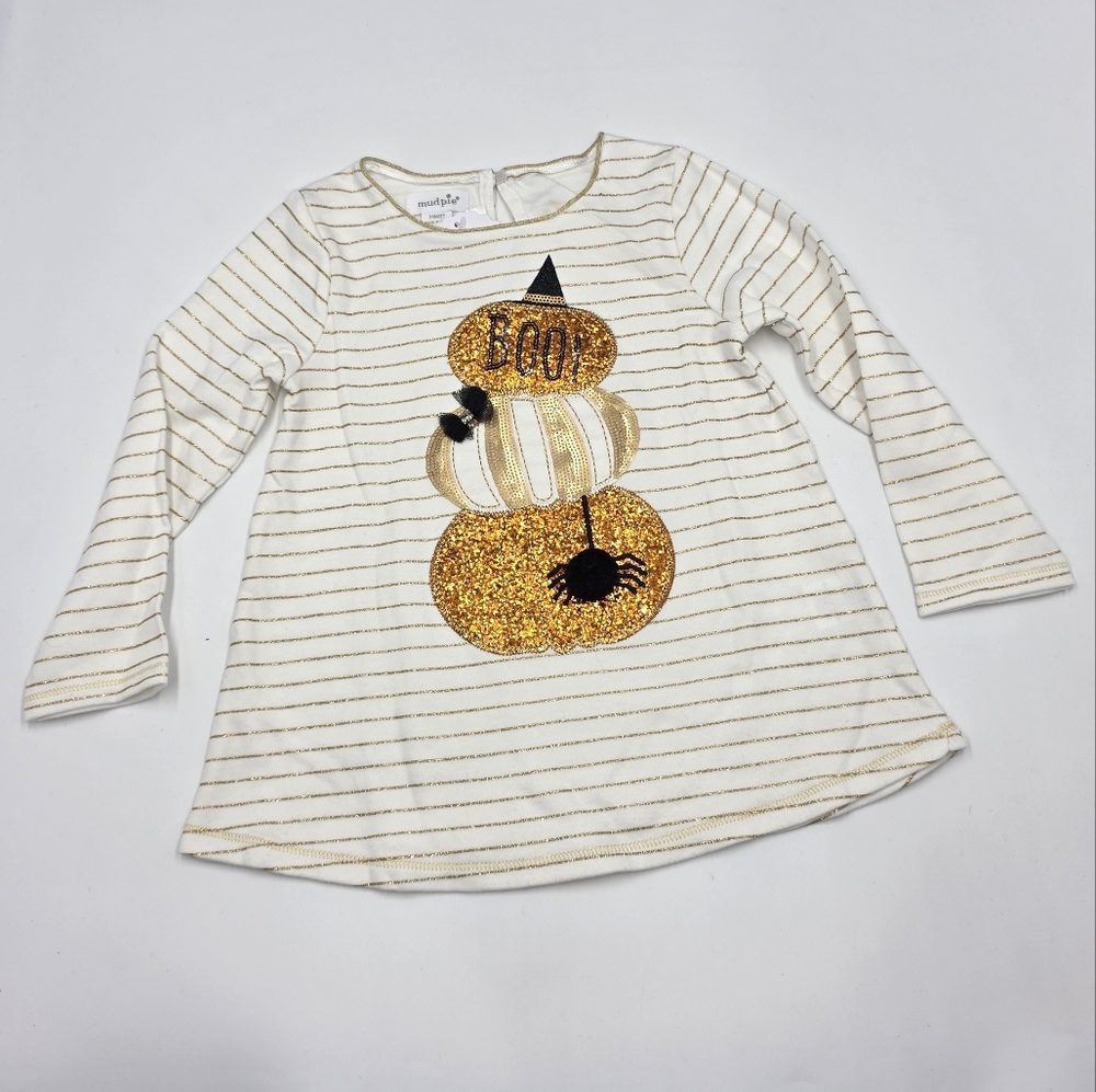 Mud Pie girls' pumpkin Halloween top size 2T